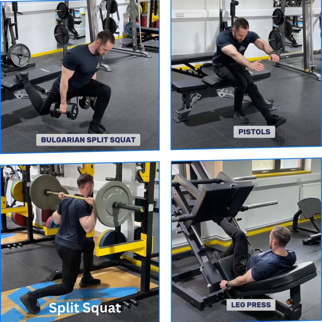 Single leg exercises to be able to train with a back injury